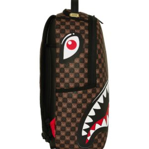Sharks In Paris WTF Bubble Brown Check Backpack