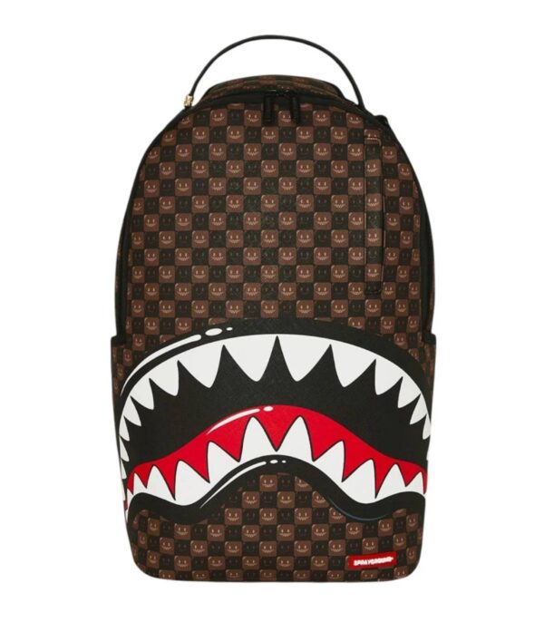 Sharks In Paris WTF Bubble Brown Check Backpack