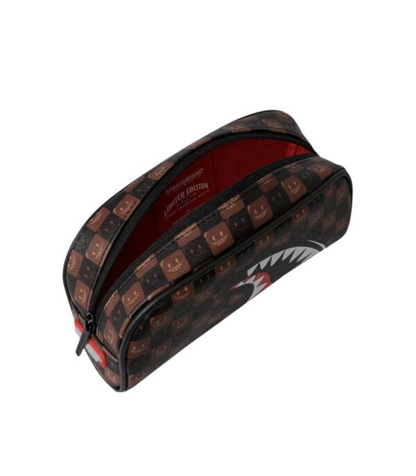 Sharks In Paris WTF Bubbly Brown Check Pouch