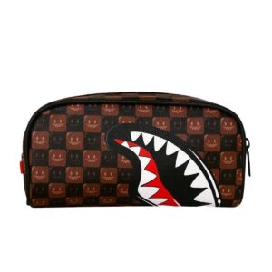 Sharks In Paris WTF Bubbly Brown Check Pouch