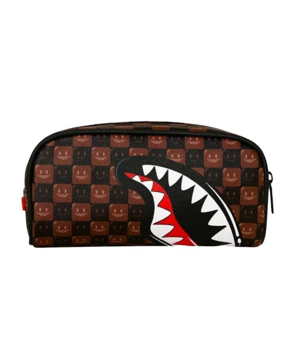 Sharks In Paris WTF Bubbly Brown Check Pouch