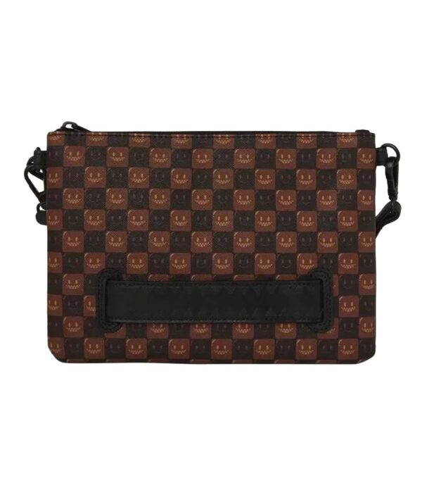 Sharks In Paris WTF Bubble Brown Check Crossover Clutch