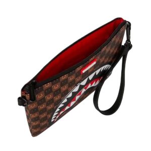 Sharks In Paris WTF Bubble Brown Check Crossover Clutch