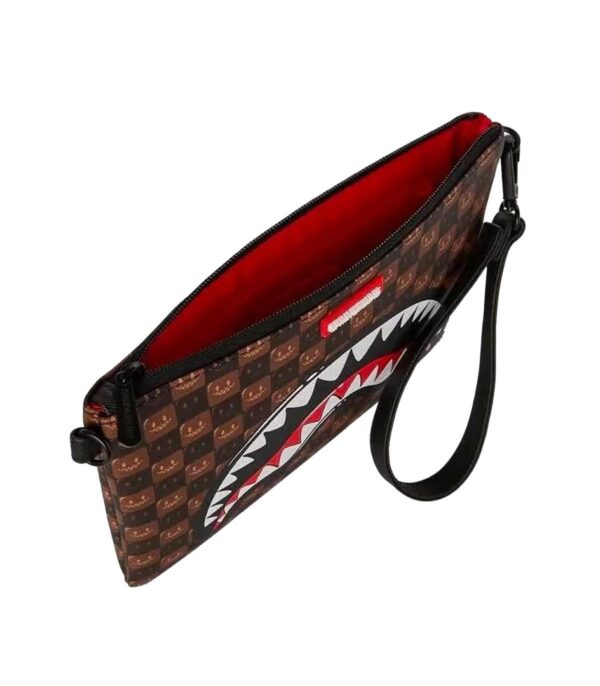 Sharks In Paris WTF Bubble Brown Check Crossover Clutch