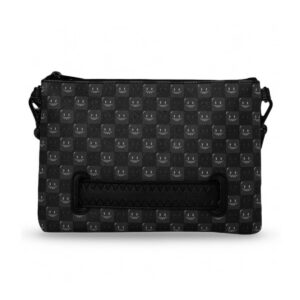 Sharks In Paris WTF Bubbly Black Check Crossover Clutch