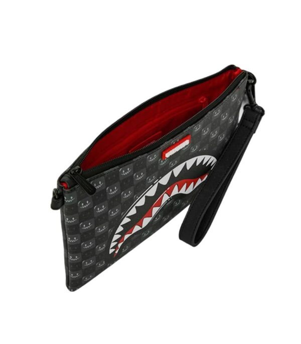 Sharks In Paris WTF Bubbly Black Check Crossover Clutch