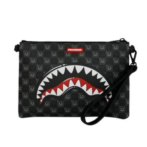 Sharks In Paris WTF Bubbly Black Check Crossover Clutch